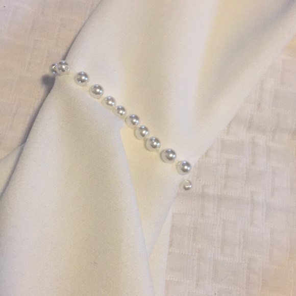 White pearl dress- bell sleeve skater dress - Picture 6 of 8